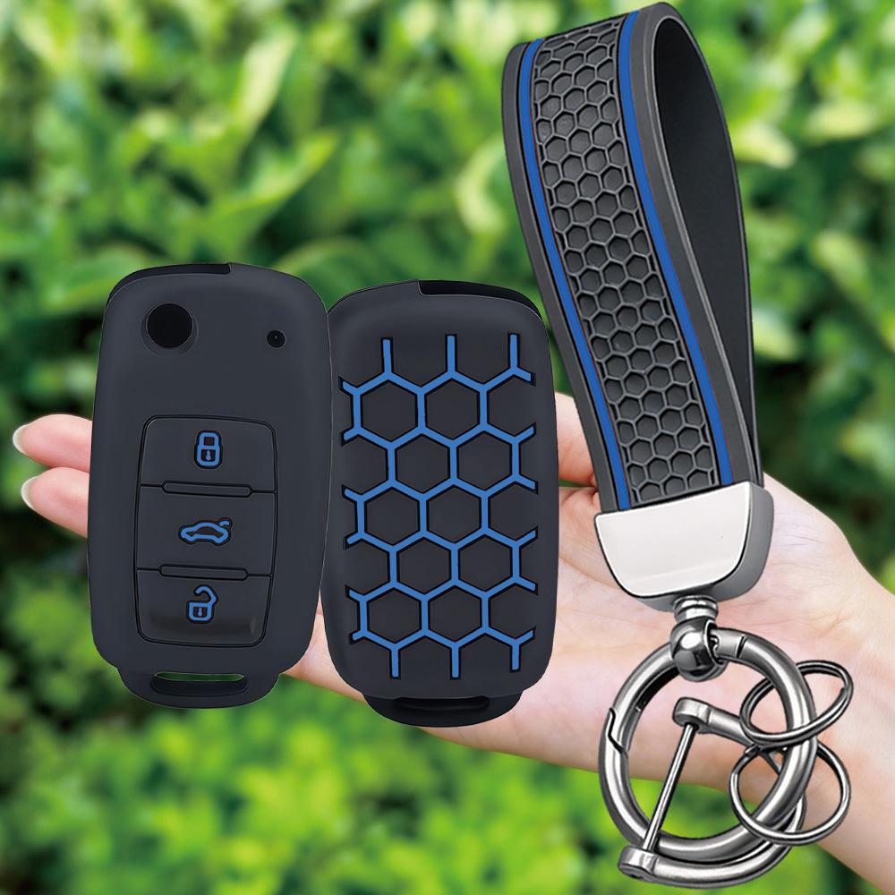Keychain Silicone Car Key Cover For VW Volkswagen Polo Tiguan Passat B5 B6 B7 Golf 4 5 6 MK6 Jetta Lavida Skoda Octavia A5 Seat
