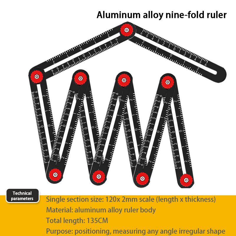 Шестикратная многократная универсальная линейка, многофункциональная складная линейка для перфорации, локатор отверстий в плитке
