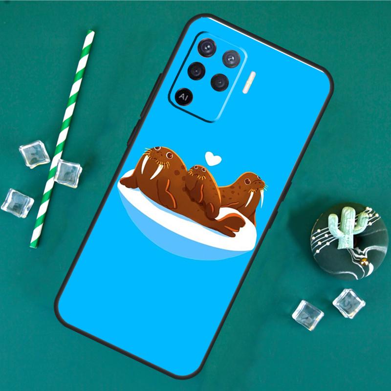 Милый Чехол-Морж Для Oppo A60 A40 A80 A16 A76 A96 A18 A38 A58 A78 A98 A91 A15 A17 A74 A94 A54 A57S Чехол