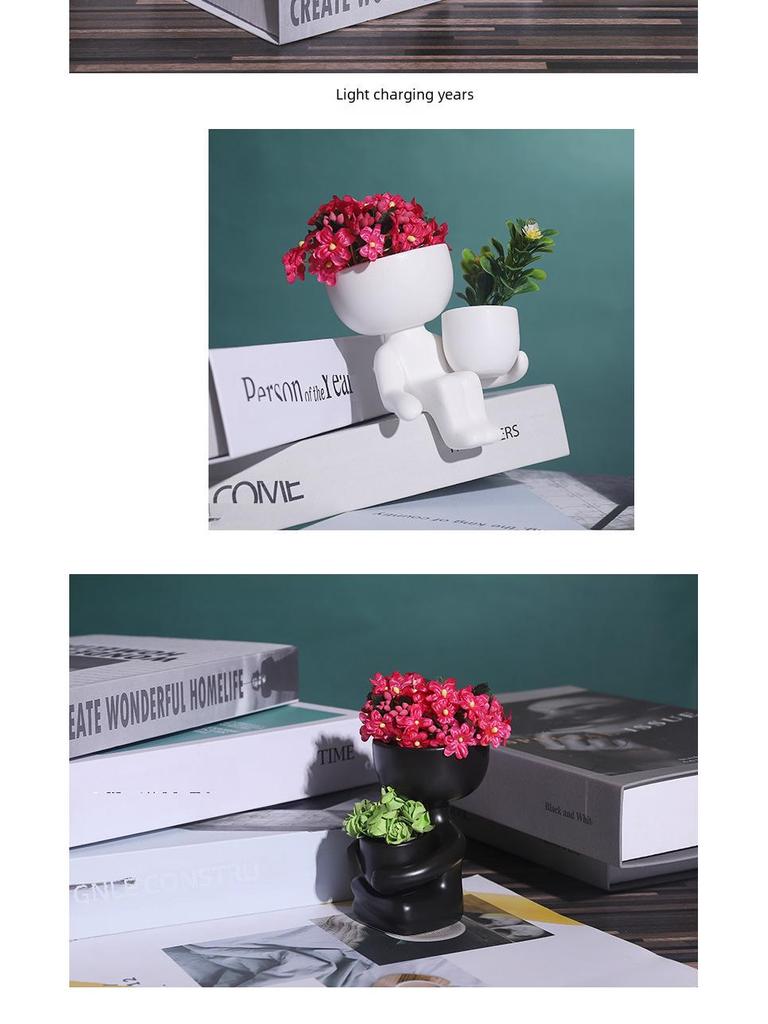 Мини-вазочка для суккулентов из керамики Cross-Border: Уникальный цветочный горшок в форме фасоли для декора дома и сада