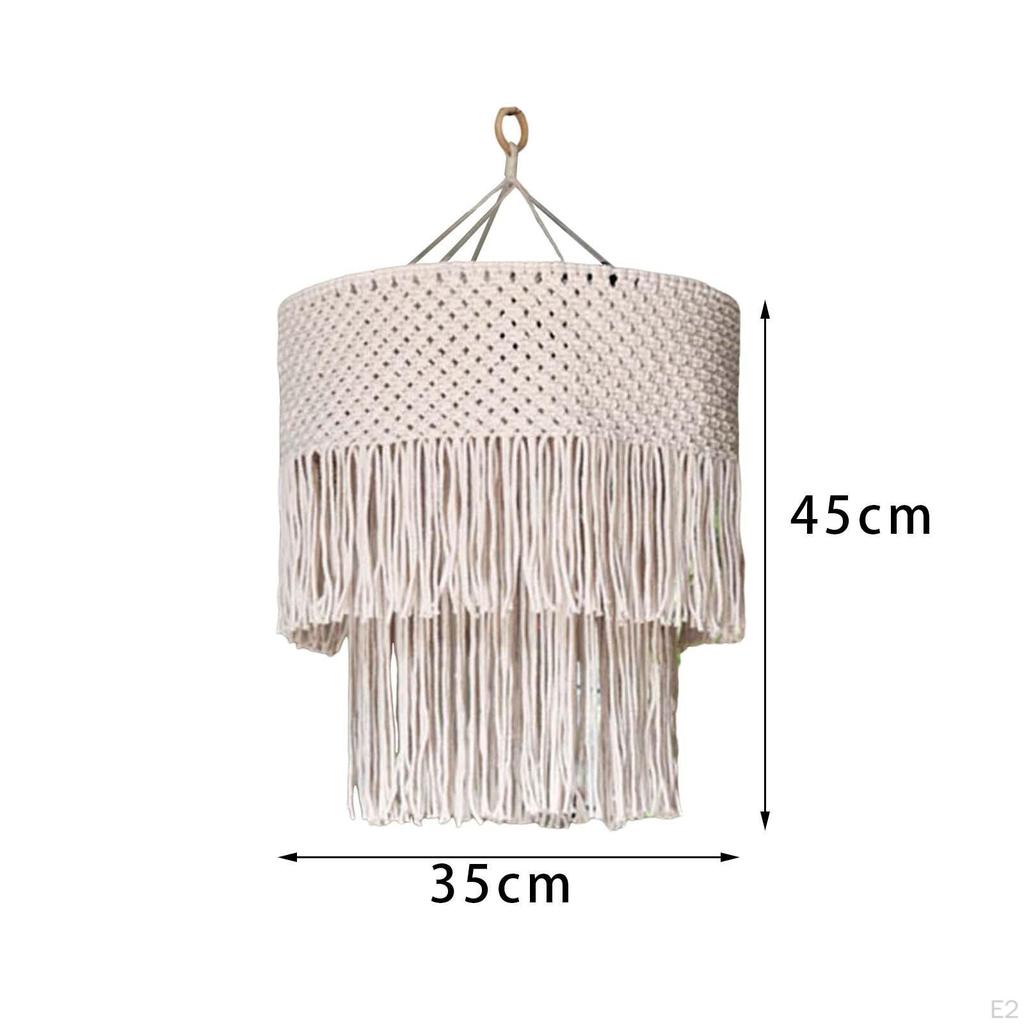 Абажур подвесного светильника в стиле бохо-макраме - домашний декор ручной работы