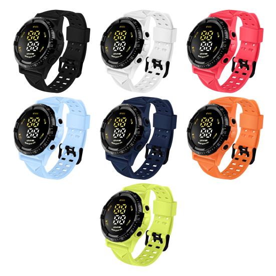 Kids Sport Watch LED Large Screen Breathable Hole Design Adjustable Sweatproof Multifunctional Comfortable To Wear  LED Digital Watch Daily Wear