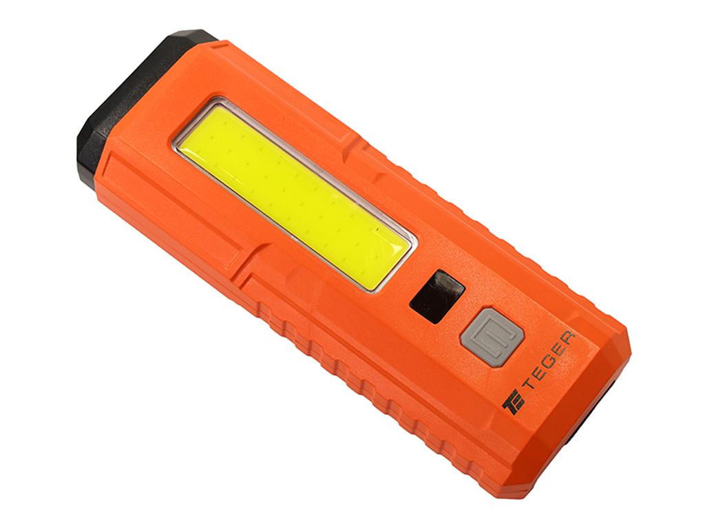 Latarka Uniwersalna Led Cob,Ładowana Usb Z Funkcją Warsztatową, Cyfrowym Wyświetlaczem Naładowania I Powerbank 2400 Mah Xps 300 Lm Teger