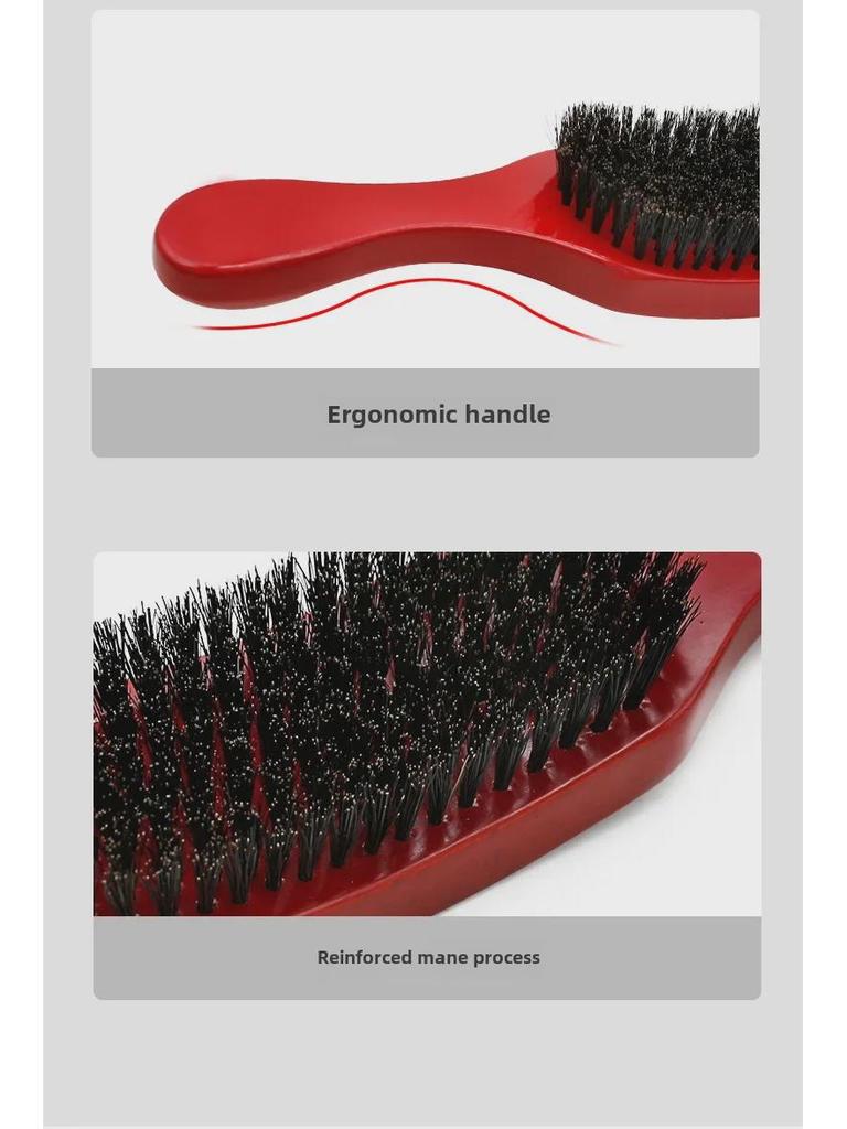 Мужская щетка для мытья волос из бука Curly Wave и большой изогнутый гребень для бороды