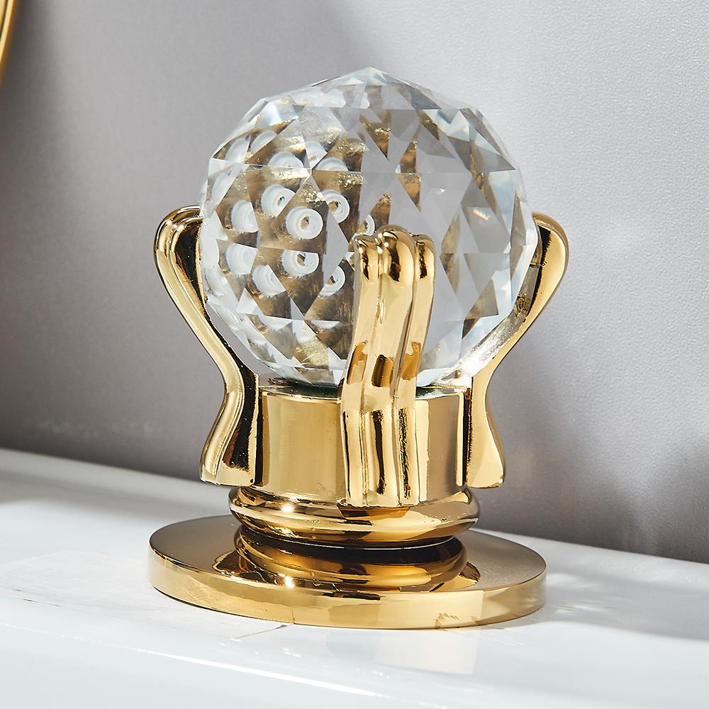 Золотой водопад кран для ванной комнаты кран хрустальная ручка широко распространенный смеситель для горячей и холодной воды Torneiras для кранов для раковины