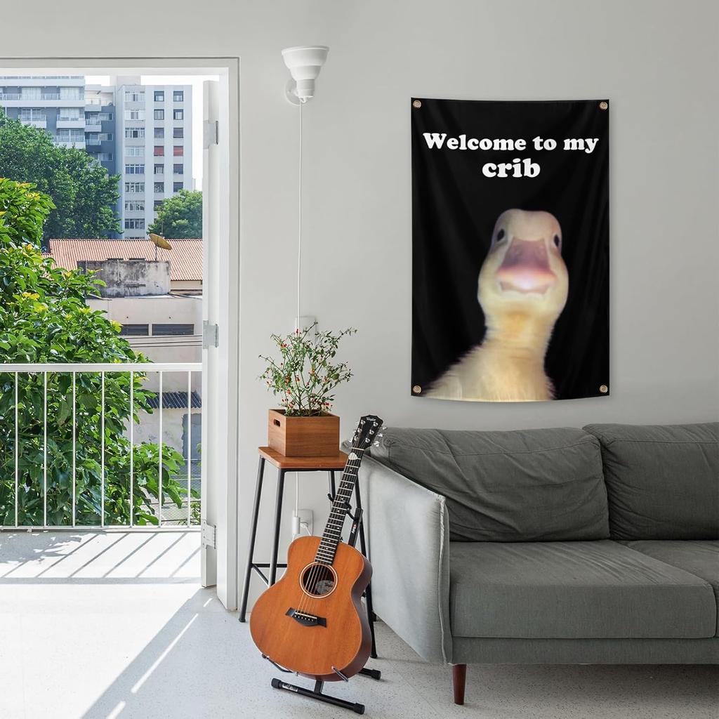 Welcome to My Crib Flag 2x3 Feet Fun Flags Suitable for Room Walls Tapestries University Dormitories Bedrooms Room Decorations Festivals Outdoor