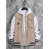 Letter Print Varsity Jacket, Men's Casual Baseball Jacket Coat Regular Fit College Hipster Windbreaker For Spring Autumn