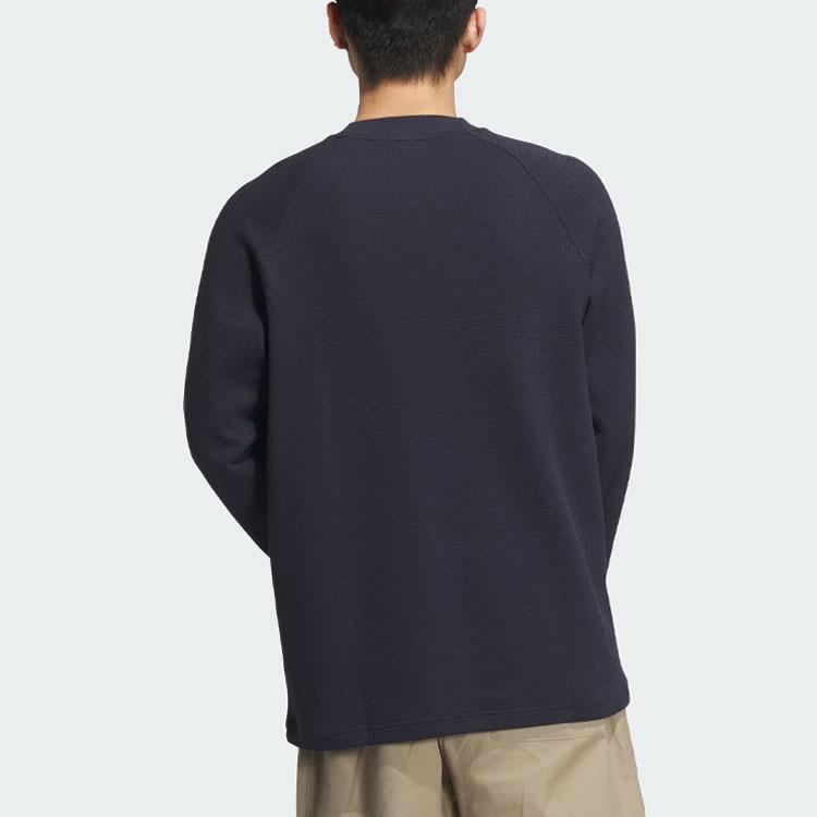 Adidas Футболка мужская с вышитыми буквами, спортивная, повседневная, с длинным рукавом, с принтом, легендарная, чернильно-синяя JE6097