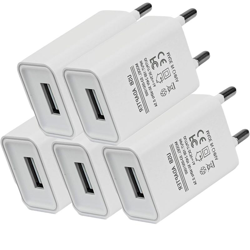 5/1 шт. Универсальное зарядное устройство для телефона 5 В 1 А с европейской вилкой USB, адаптер питания для iPhone iPad Samsung Xiaomi Redmi Google