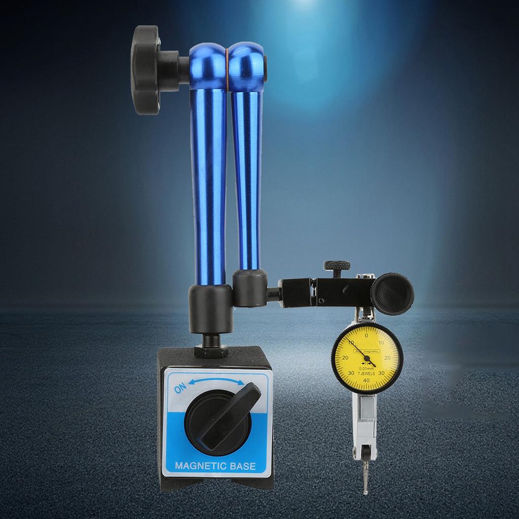 Magnetic Flexible Base Holder Stand with Test Indicator Gauge Blue