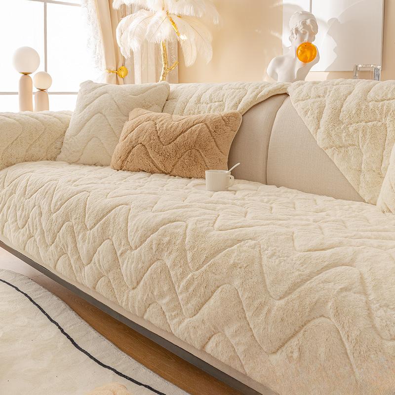 Зимняя плюшевая подушка для дивана, утолщенная нескользящая высококачественная кожаная подушка для дивана, осенне-зимняя доступная роскошная стильная простая подушка