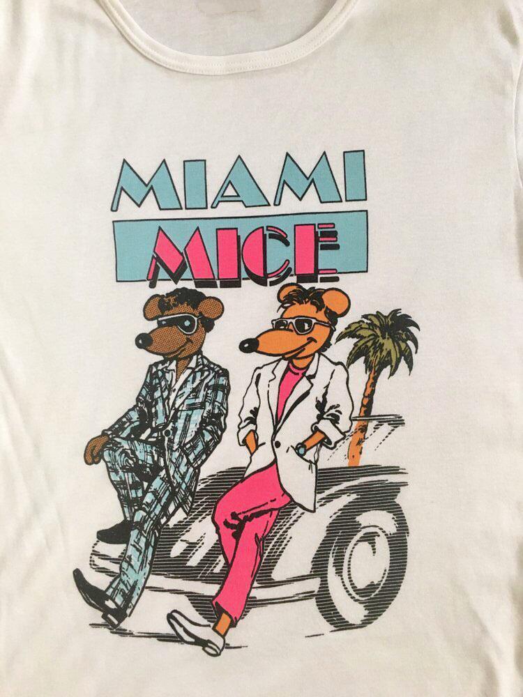 Hot Funny Miami Mice Cartoon 100% Cotton All Size To 4XL Shirt Unisex T-Shirt