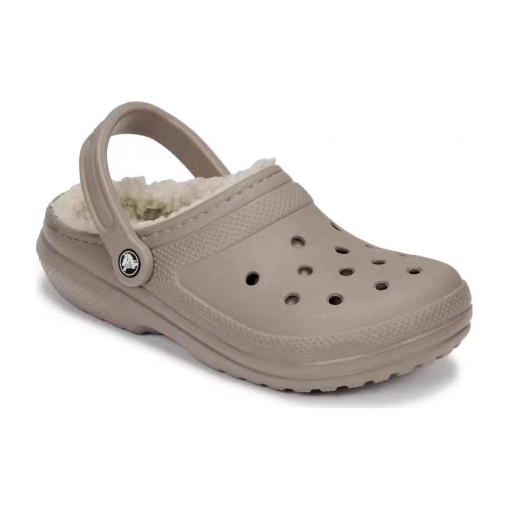 Crocs Classic Lined Comfortable Versatile Beach Sandals Men Sandals Light-Brown 203591-2YB