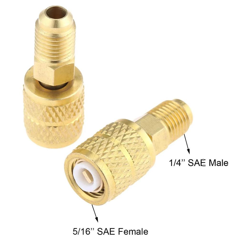 100% Латунный Коррозионностойкий Адаптер R410A 5/16" SAE Папа к 1/4" SAE Папа Раструбный для Кондиционера ОВК