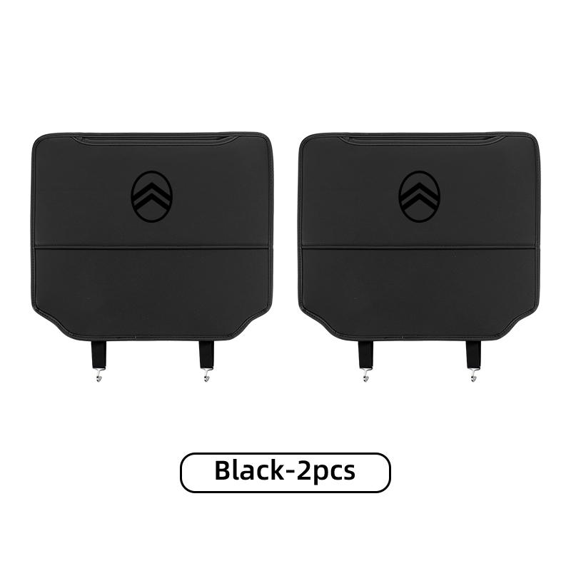 Car Seat Back Protective Mat Anti-kick Pad With Storage Pocket Accessories For Citroen C1 C2 C4 C3 C5 Berlingo Celysee Cactus