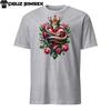 Snake Wrapped Around Heart with Roses and Golden Crown Unisex T-Shirt