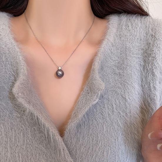 Одиночный кулон из искусственного жемчуга, блестящее удлиненное ожерелье со стразами, инкрустированное регулируемой цепочкой, женское ожерелье на ключице