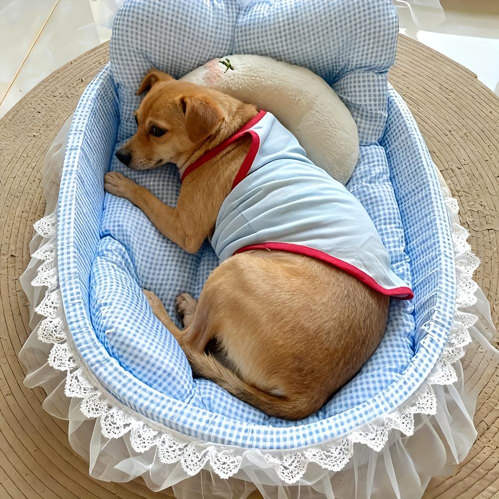 Cat Sofa Bed Comfortable Pet Nest 1pc Soft and Hairball Resistant Cute Lace Princess Bed for Cats and Small Dogs