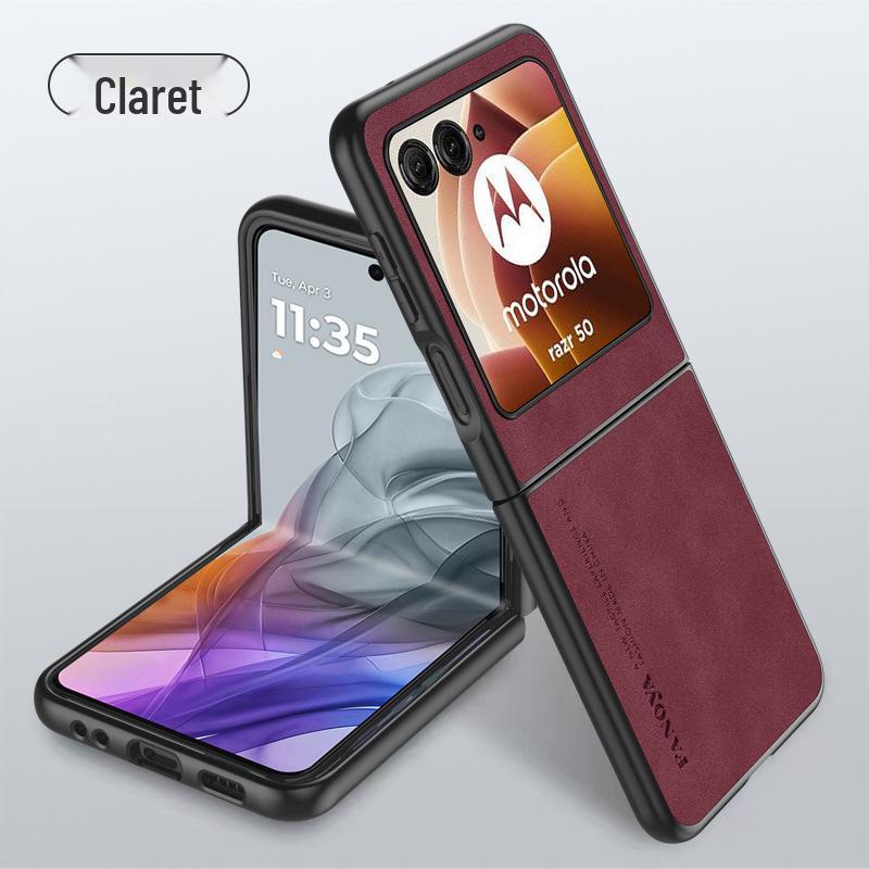 Compatible with Moto Razr 50: Ultra-Light Leather Texture Frosted Protective Case