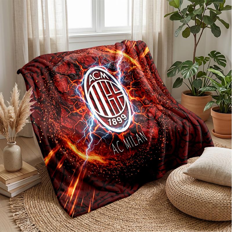 AC Milan Theme blanket Soft Flannel Blanket Plush Throw Blanket Cozy Sofa Bed Blanket for Home Decor