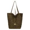 Fashion Leopard Print Canvas Bag Women's 2025 New Trend Fashion College Style Tote Bag Casual Retro Shoulder Bag
