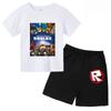 2025 Roblox футболка детская одежда топы для девочек летние детские шорты спортивная футболка шорты для мальчиков детская одежда костюм 414 лет