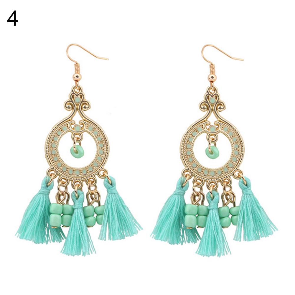 Women Vintage Boho Tassels Pendant Drop Dangle Hook Earrings Eardrop Jewelry