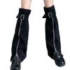 PU Leg Warmers Black High Socks Aesthetic Leg Thigh  Women