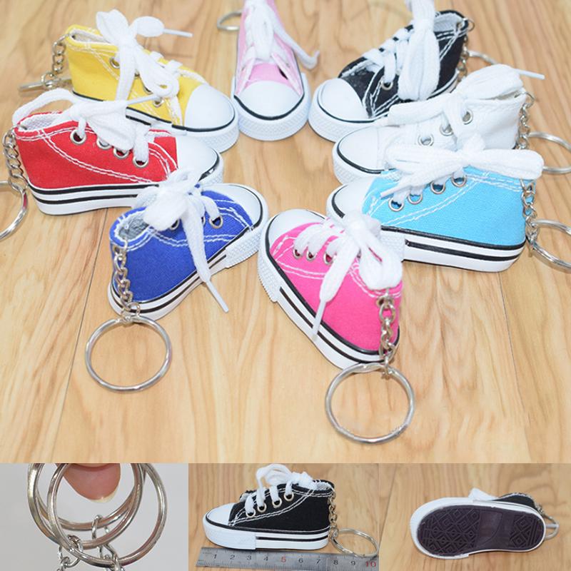 Charm Unique Fashion Personality Bag Accessory Shose Pendant Key Chain Mini Canvas Shose Jewelry Pendant Gift