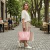 Glossy Striped Tote Bag PVC Handbag Stylish Waterproof Large Capacity Checkered Leopard Print