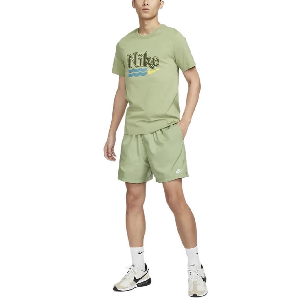Nike Однотонные спортивные шорты на шнуровке для мужчин, оливково-зеленые FN3308-386