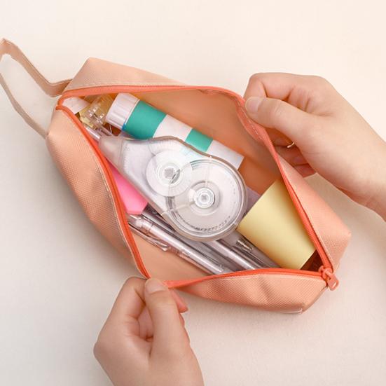 Portable Canvas Pencil Case with Handle Large Capacity Stationery Bag Student Pencil Organizer for Pens Markers Rulers Back-to-School Gifts