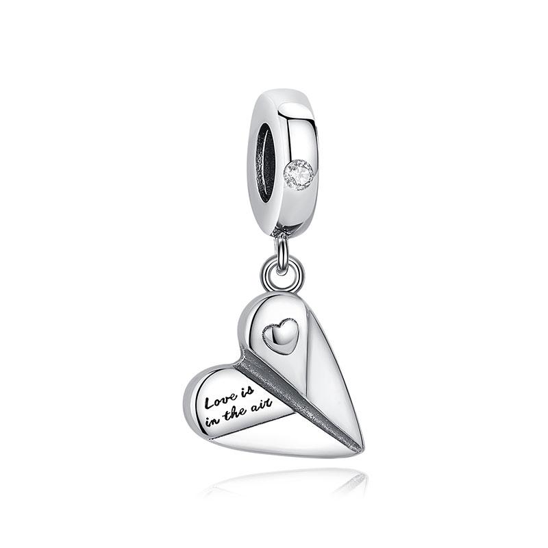 Оригинальные шармы из стерлингового серебра 925 пробы, медные шармы, подвески в виде сердечек любви, бусины, подходят для браслетов, ожерелий, женские, с цирконом, подарок на День святого Валентина