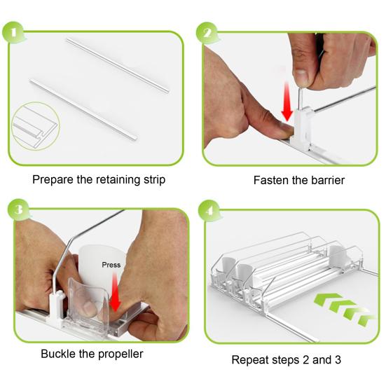 1/2/3/4Pcs Fridge Drink Organizer with Automatic Pusher Glide Refrigerator Soda Can Dispenser