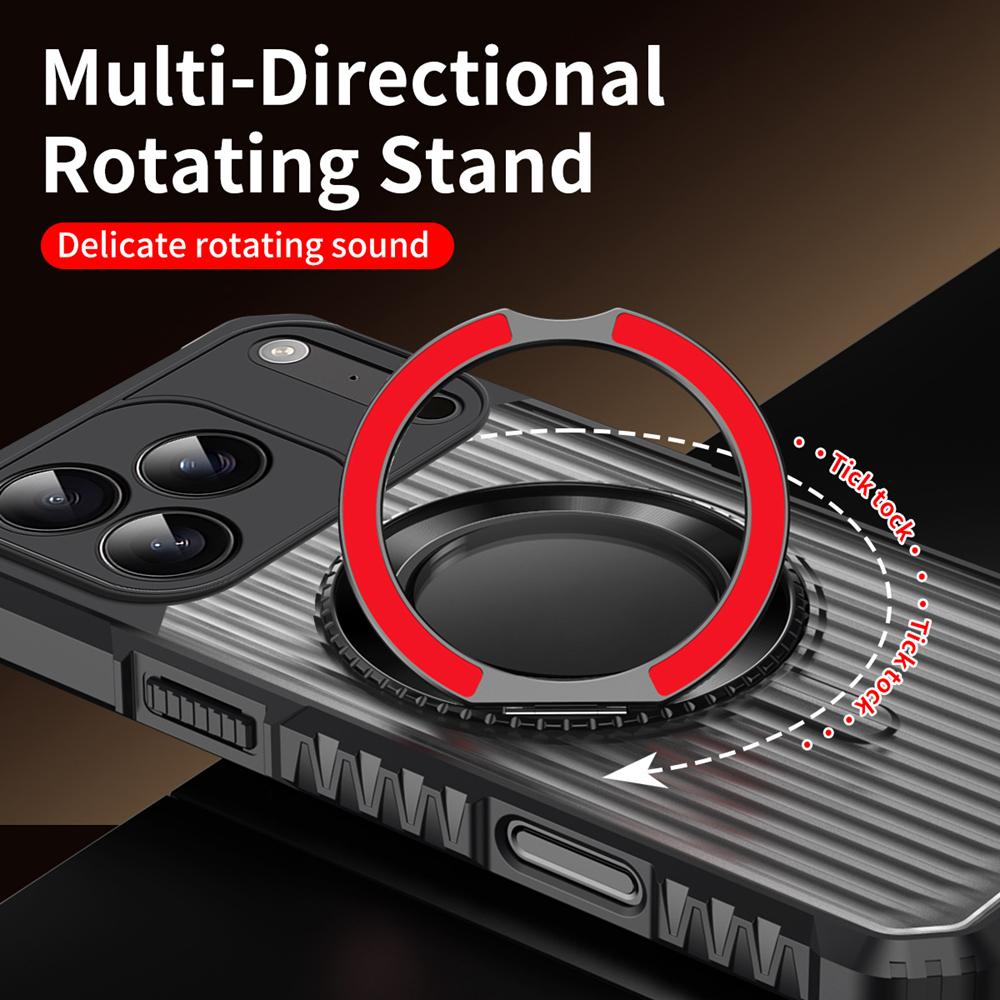 KEYSION Чехол-подставка с вращающимся на 360° кольцом для MagSafe для iPhone 17 Pro Max 17 Air Матовый Прозрачный Магнитный Противоударный Чехол для Телефона