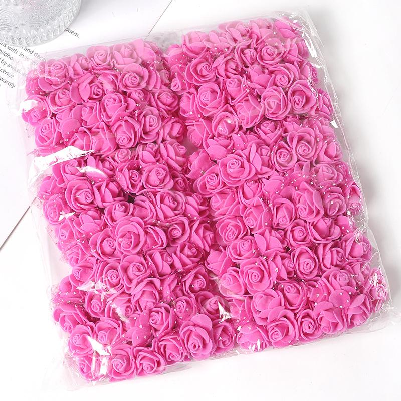 96 шт. Мини Роза Искусственные Цветы Букет 7,5 см Пена Искусственные Цветы Свадебное Украшение для Дома Комнатный Декор DIY Подарки Аксессуары