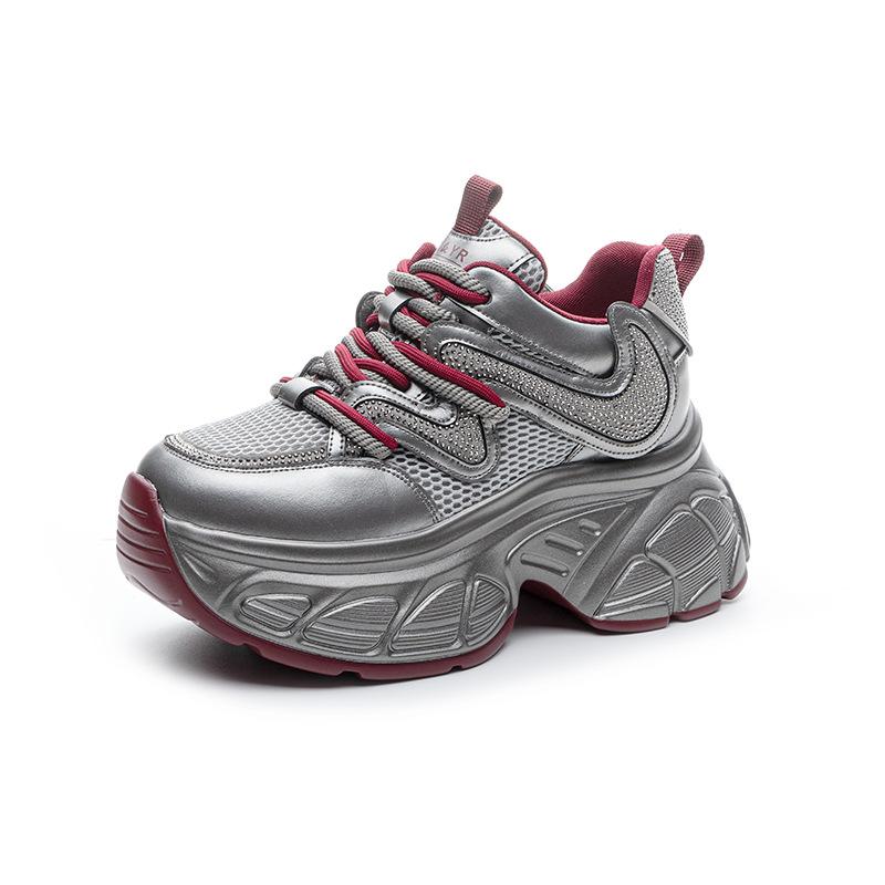 Женские кроссовки «папины кроссовки» весна 2025 новинка интернет-знаменитость на толстой подошве со скрытой платформой повседневные универсальные модные на шнуровке