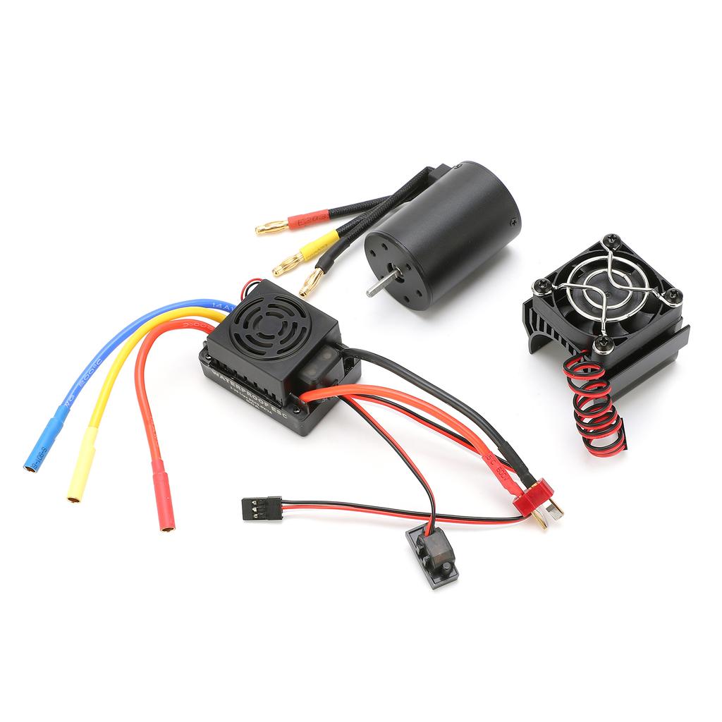 Водонепроницаемый 4-полюсный бесколлекторный двигатель 3650 3100KV, регулятор скорости 60A, комплект с радиатором для радиоуправляемой машины 110 масштаба