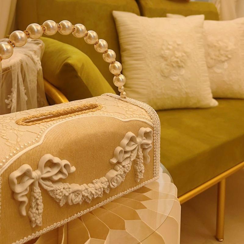 Luxury Tissue Box Desktop Handkerchief Boxes Living Room Art Square Napkin Case Household Toilet Paper Storage Accessories
