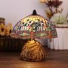 LED Table Lamp Retro Boho Resin Desk Light Dragonfly Floral Vintage Light with Base Bedside Night Lights for Bedroom Living Room
