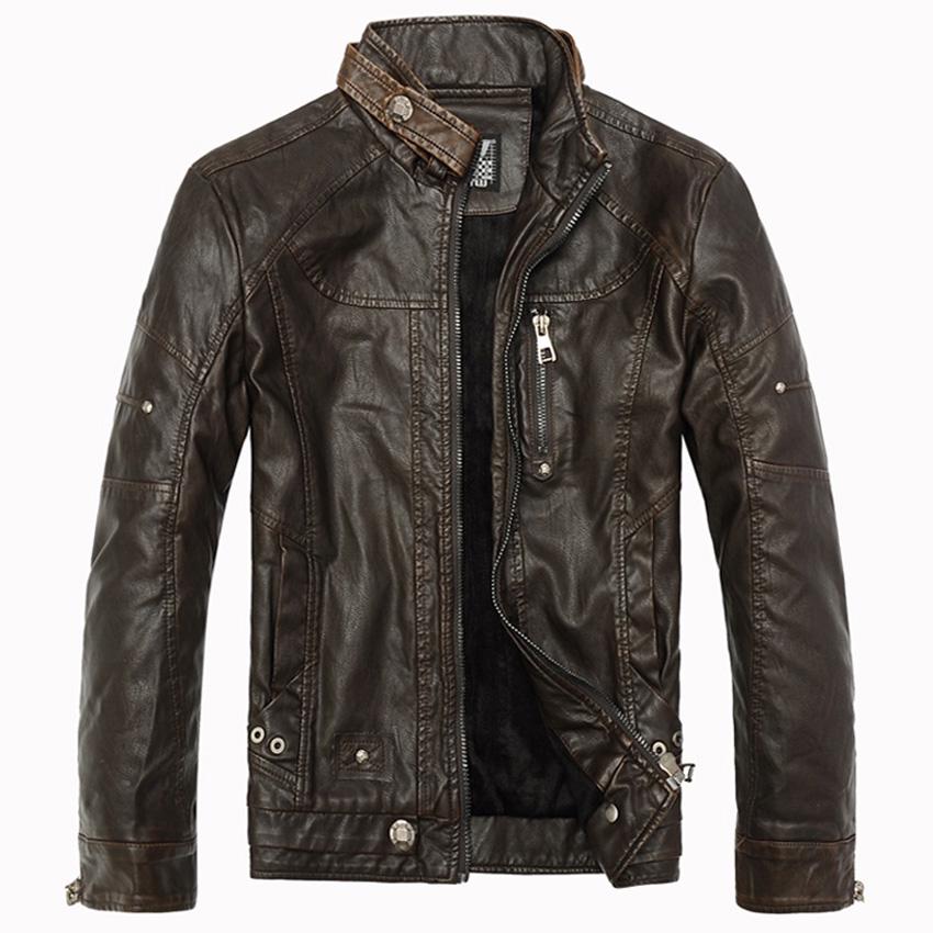 Зимние мужские кожаные куртки повседневные мужские винтажные мотоциклетные куртки из искусственной кожи мужские мотопальто