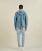 Panicale Blue Lambskin Hooded Rider Jacket