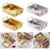 Rectangle Oven Tray for Casserole Bread Pizza Stainless Steel Deep Roasting Pan with Portable Handle Kitchen Accessories
