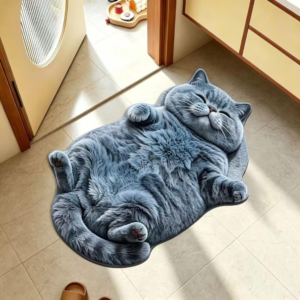 3D кошачий глаз Силикофлора Коврик для пола, Коврик для пола в ванную комнату дома, Быстросохнущий впитывающий влагу Коврик для ног, Легко моющийся Коврик для ванной