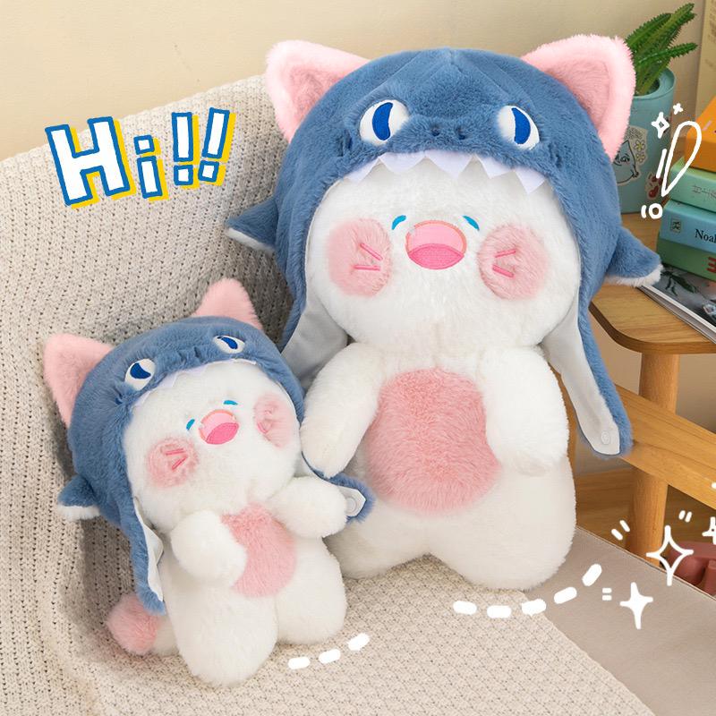 35 50 см Милая плюшевая игрушка-акула-кошка, мягкая набивная игрушка, подушка для чтения, рождественский подарок для детей, подушка-кукла на день рождения