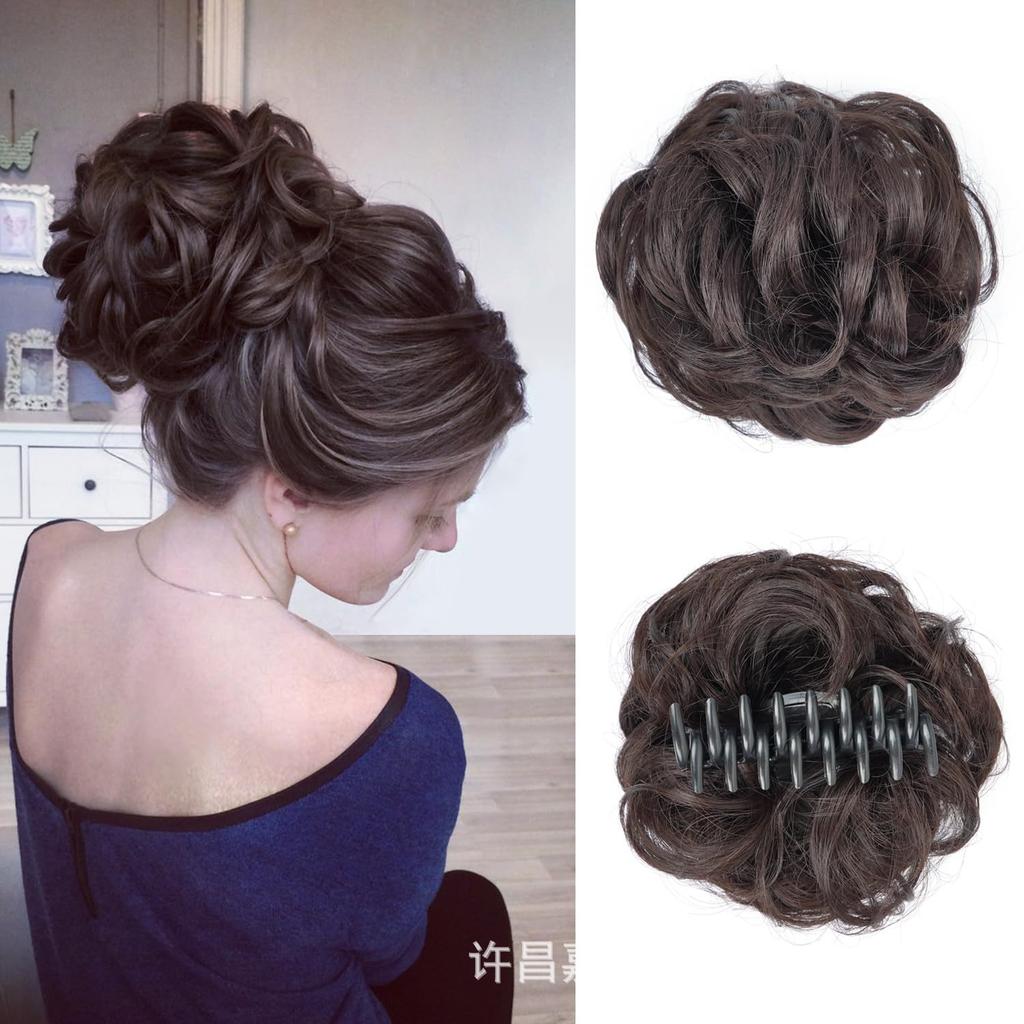 Ленивый пучок для волос | Большая пушистая резинка-краб