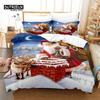 Christmas Digital Printing Bedding Set Christmas Santa Duvet Cover Set 3D Bedding Linen Queen Size Fashion Design