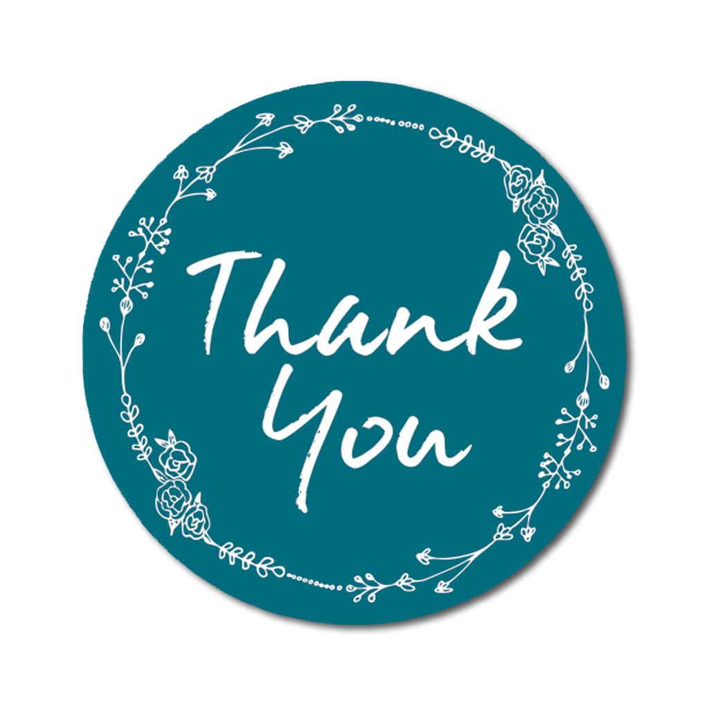 Darling Souvenir 1,6 дюйма круглая роза ручной рисунок цветочный венок черный спасибо наклейки-45