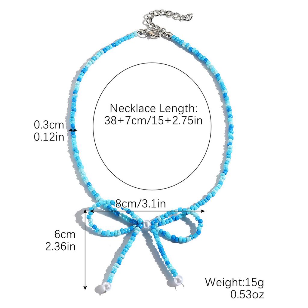 Ожерелье-бант Женское Весеннее Хрустальное Бисером Жемчужное с Кисточкой Ожерелье-бант Ожерелье Маленькое Свежее