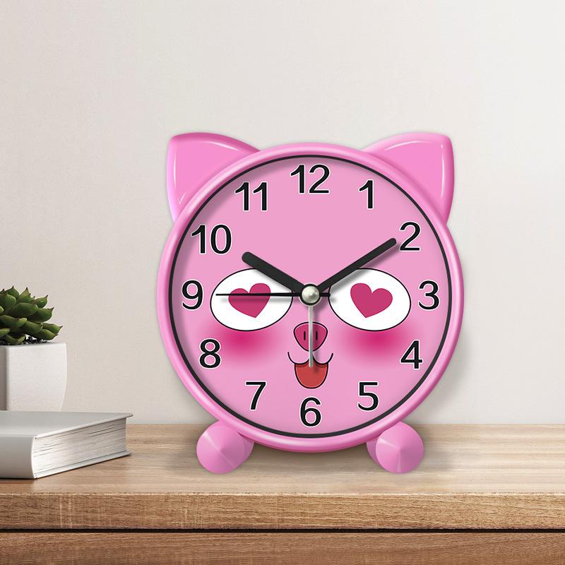 Мультяшный будильник с котенком для студентов, специальный для спальни, детской комнаты, настольные часы, бесшумный, милый, креативный детский маленький будильник
